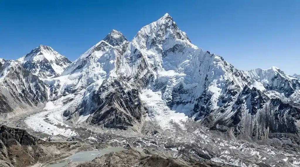 Langtang Lirung mountain seen from the Langtang Valley Trek route