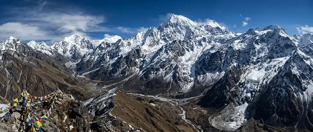 Spectacular Himalayan view from Kyanjin Ri in Langtang Valley