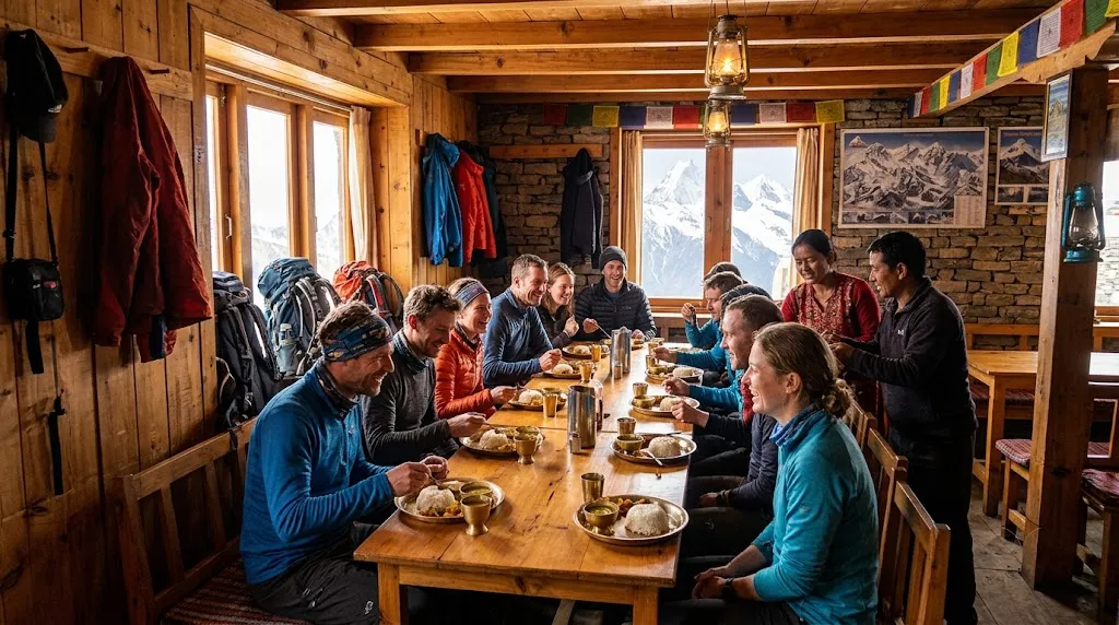 Traditional teahouse accommodation on the Manaslu Circuit Trek in Nepal