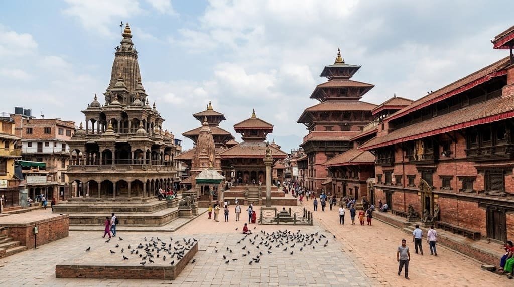 Patan Durbar Square ancient palace courtyard Lalitpur