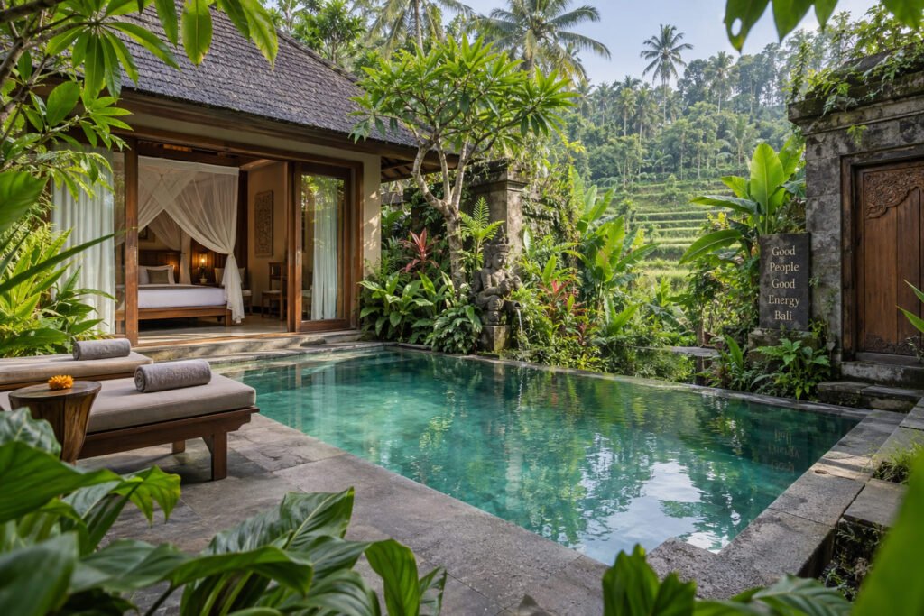 Private Pool Surrounded by greenery in Ubud for couple in Bali