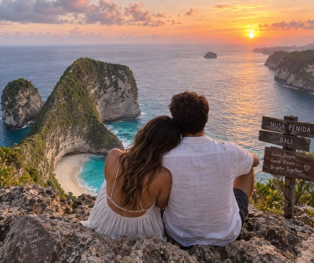 Romantic Couple at Nusa Penida Bali