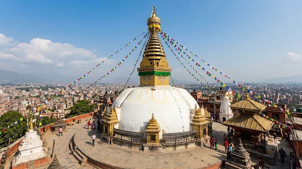 Swayambhunath Monkey Temple stupa Kathmandu Nepal.