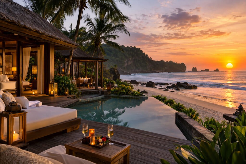 Romantic Bali Beach resort dedicated space for couple