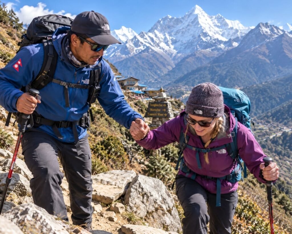 Trekking safety and guide assistance for adventure travel in Nepal