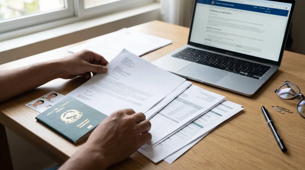 Documents required for a visit visa application from Nepal